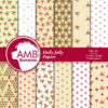 80%OFF Holly Jolly Christmas Digital Paper, Christmas Paper, Christmas Background, Scrapbooking Papers, Commercial Use, AMB-585