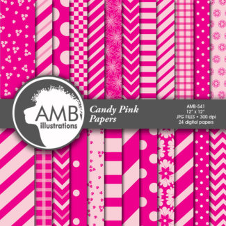 Candy Pink Geometric Patterns, AMB-541