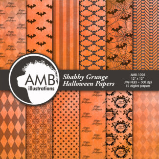 Orange Gothic Damask Papers AMB-1095