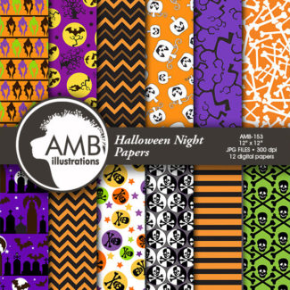Crazy Halloween Pumpkins Patterns AMB-153