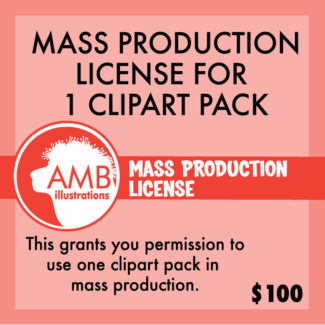 Mass production license for clipart, vector graphics, digital clipart, instant download AMB-NC11