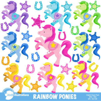 Pony clipart, ponies clipart, clip art, digital download, commercial use, AMB-161