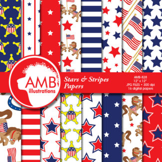 Stars and Stripes Paper Patterns, AMB-828