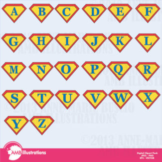 superhero alphabet ambillustrations com