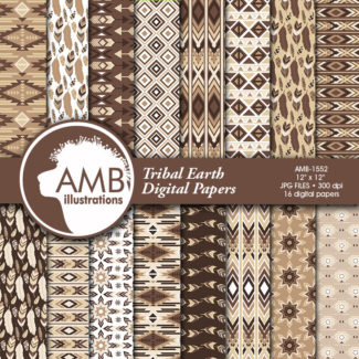 80%OFF Arrows Tribal, Feathers Digital Papers, Tribal brown and beige Papers, Aztec papers, Arrows Triangles, instant download, AMB-1552