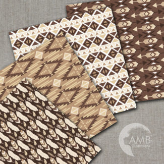 80%OFF Arrows Tribal, Feathers Digital Papers, Tribal brown and beige Papers, Aztec papers, Arrows Triangles, instant download, AMB-1552