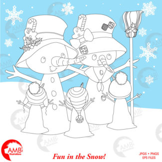 Christmas Snowman Stamps clipart