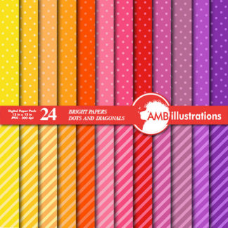 80%OFF Dots and Diagonal Stripes digital papers,  polkadot papers, ornament papers, digital download, AMB-814