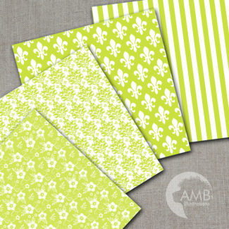 80%OFF Floral Digital Papers, Shabby Chic Apple Green papers, Wedding Digital papers, Floral scrapbook papers, Green Lace Papers, AMB-1024