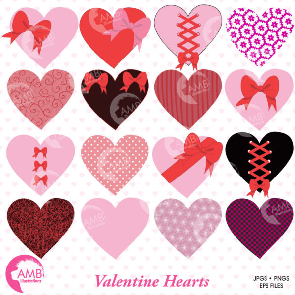 80%OFF Valentine hearts clipart, commercial use, vector graphics, digital clip art, digital images AMB-321