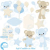 Baby Boy Clipart, Nursery clipart, Baby Shower Party, Teddy Bear, Baby Bear, Baby Shower, Commercial Use, AMB-1460