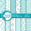 Baby shower papers, Nursery digital papers, Newborn, baby, papers, Polka dot papers, Turquoise papers, commercial use, AMB-844