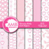 Baby shower papers, Nursery digital papers, Newborn, baby, Polka dot, Pink, it's a girlpapers, commercial use, AMB-861
