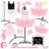 Ballerina clipart, Ballet clipart, ballerina tutus, Pink Ballet Costumes, for invites and scrapbooking, commercial use, AMB-1308