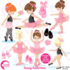 Ballerina clipart, Ballet clipart, pink ballerina, girl dancing, commercial use,  instant download, AMB-1306