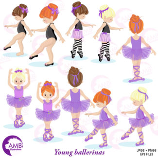 Ballerina clipart, Ballet clipart, Purple ballerina, Girls Dancing, Ballet Class, Ballerinas clipart, commercial use, AMB-1327