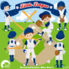 Baseball clipart, Yankee Blue clipart, Baseball Team clipart, Commercial use, vector graphics, digital images, AMB-1227