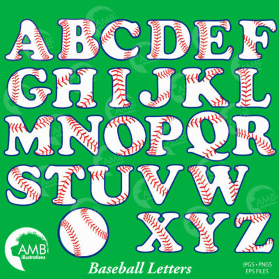 Baseball Letters - AMBillustrations.com