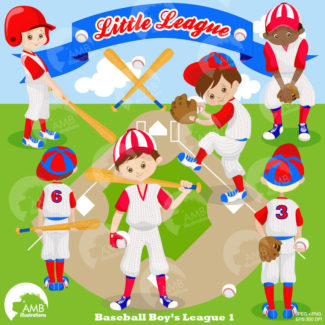 Baseball Team clipart, Baseball Diamond clip art, Baseball clipart, Commercial use, vector graphics, digital images, AMB-1209