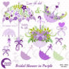 Bridal Shower clipart, Wedding clipart, Lavender Floral clipart, Umbrella clipart, commercial use, digital clip art, AMB-1223