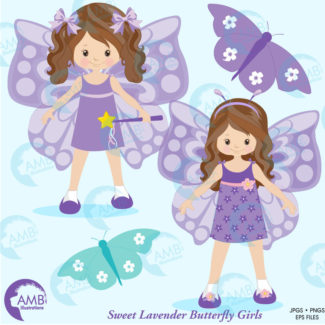 Butterfly clipart, Fairy clipart, Fairy girls clipart, princess clipart,  butterfly girls clipart, purple fairy clipart, AMB-1088