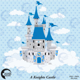 Castle clipart, Fairytale castle clipart, Princess clipart, Fairytale,commercial use, vector graphics, digital clip art,  AMB-992