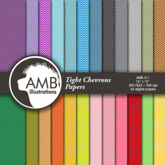 Chevron digital papers, Multi-colored Chevrons, patterned backgrounds, commercial use, AMB-311