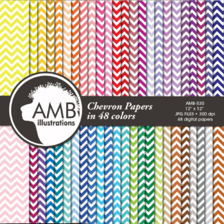 Chevron papers, Chevron Digital paper, 48 Chevron backgrounds, commercial use, scrapbooking backgrounds, AMB-530