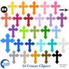 Christian Clipart, Cross Clipart, Church Clipart, Crucifix Clip art, Easter Clipart, Multi-Colored Crosses, AMB-1256