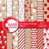 Christmas digital paper, Traditional Holiday Backgrounds, Santa Digital Patterns, Scrapbooking, Candy Cane, commercial use, AMB-1116