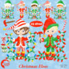 Christmas Elves Clipart, Girl Elves, Santa's Helpers at the North Pole, Christmas Stationary, Commercial Use, AMB-1132