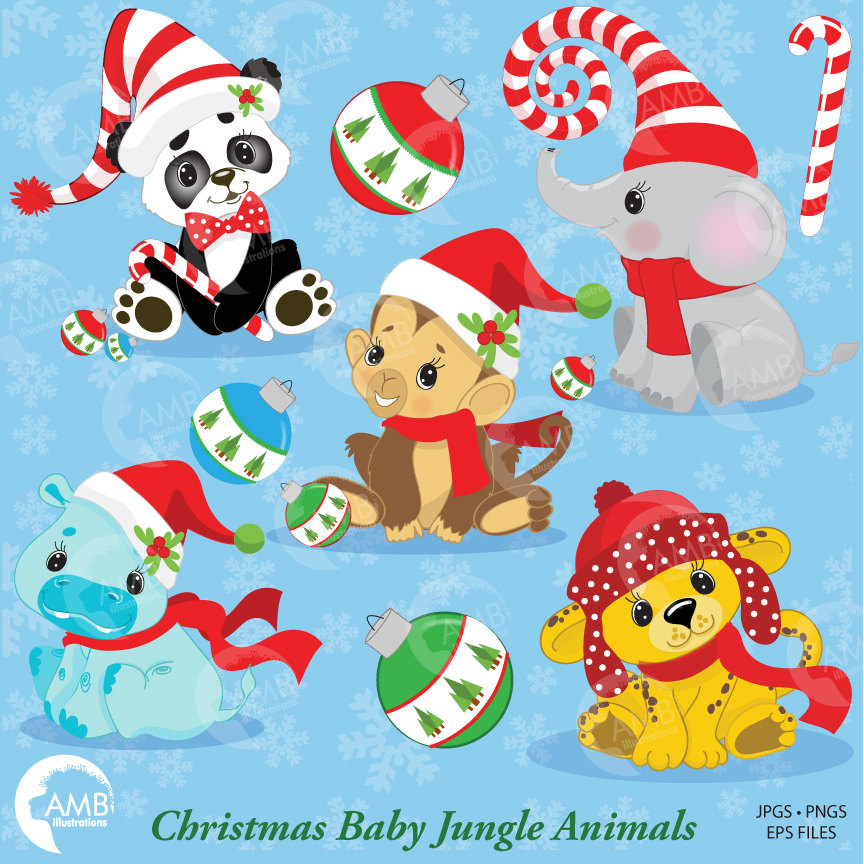 christmas animals clipart