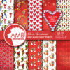 Christmas Papers, Christmas watercolor, holiday planner pack, Christmas papers, Holiday Watercolor papers, commercial use, AMB-1485
