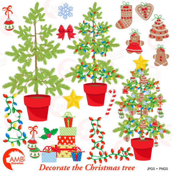 Decorate Your Christmas Tree Clipart Pack