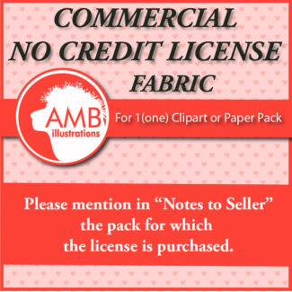 Commercial no credit license for Digital Pattern on Fabric , Clipart vector graphics, Small Volume Commercial run AMB-009