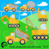 Construction Clipart, Dump Truck Clipart, Construction Boy, Construction Background, Truck clipart, Commercial Use, AMB-1414