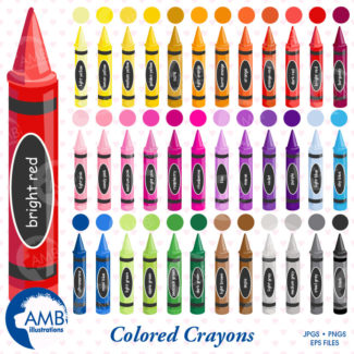 Crayons clipart, supplies clipart,  Coloring crayon, Crayons, commercial use, vector graphics, clipart, instant download, AMB-964