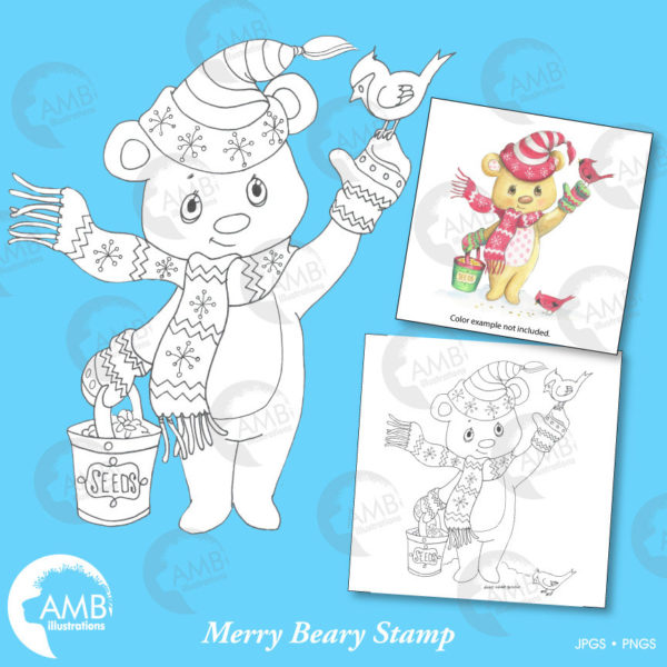 Christmas Bear Stamps, AMB-1541