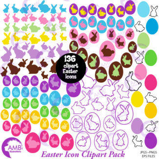 Easter Bunny Icons Pack AMB-1822