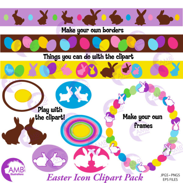 Easter Bunny Icons Pack AMB-1822