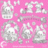 Easter bunny Clipart Stamps