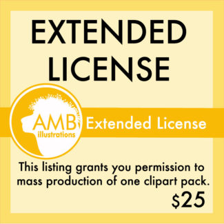 Extended production license for clipart, vector graphics, digital clipart, instant download AMB-002