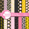 Flamingo Digital Papers, Sophisticated Floral Papers, Shabby chic papers, Tropical Floral Digital Backgrounds, AMB-1426
