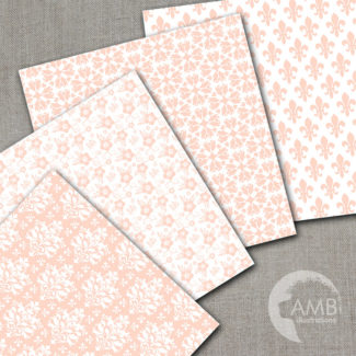 Floral Digital Papers, Shabby chic papers, Wedding Digital papers, Floral scrapbook papers, Digital Backgrounds, AMB-1012