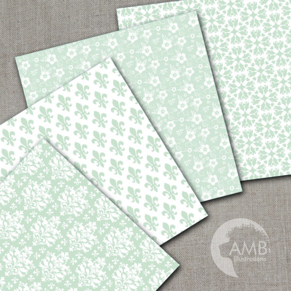 Floral Digital Papers, Shabby chic papers, Wedding Digital papers, Floral scrapbook papers, Digital Backgrounds, AMB-1017