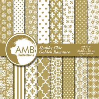 Shabby Chic Golden Florals AMB-1018