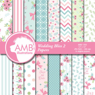 Shabby Chic Wedding Florals papers