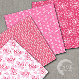 Floral papers, Shabby Chic Papers, Pink on Pink Florals, scrapbook papers, digital paper, commercial use, AMB-1447
