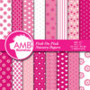 Floral papers, striped paper,  Polka Dot papers, Girl papers, Heart Papers, Pink Papers, Commercial Use, AMB-817