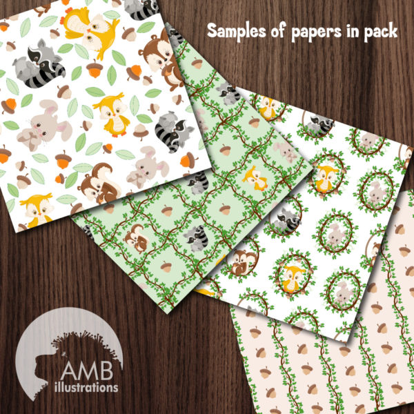 Woodland Critters Digital Patterns